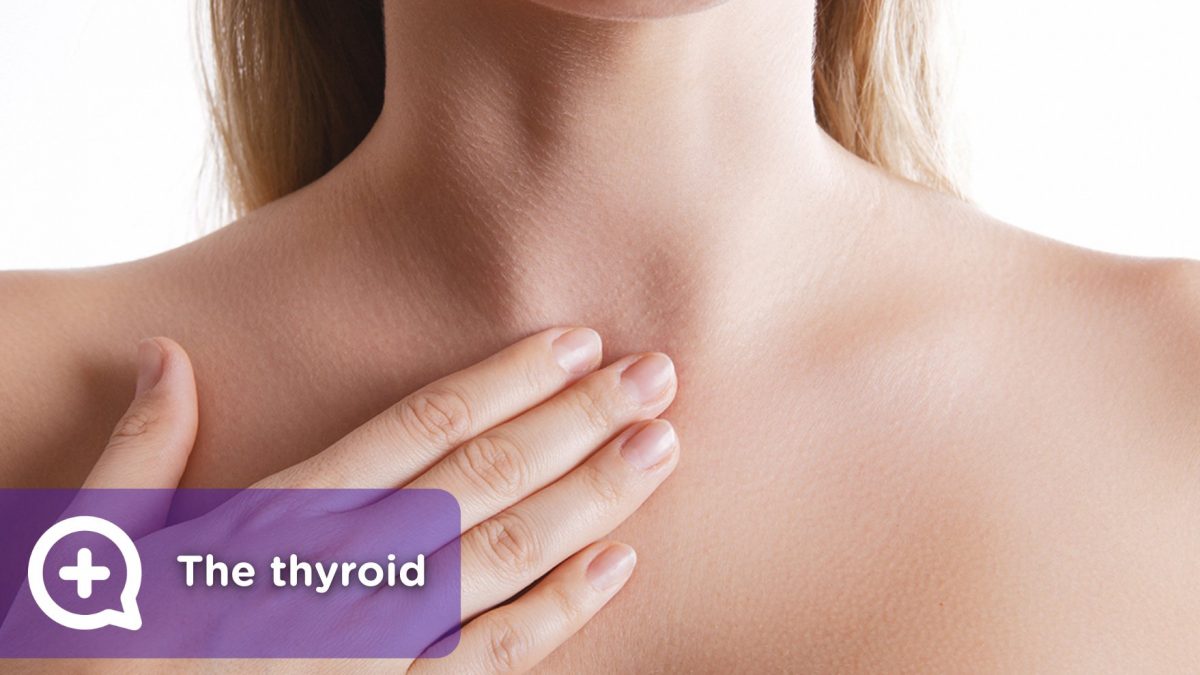 The thyroid, man and woman with this disease that causes hypothyroidism or hyperthyroidism.