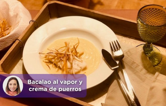 Receta de bacalao al vapor con crema de puerros. Alimentación. Salud. Mediquo. Recetas.