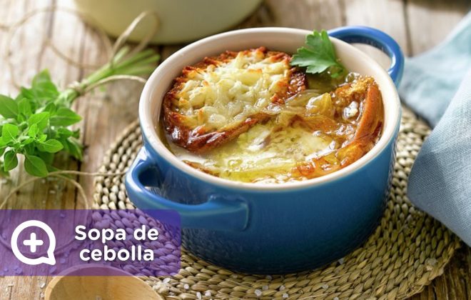 Receta sopa de cebolla gratinada. Nutrición. Recetario. Salud. Mediquo.