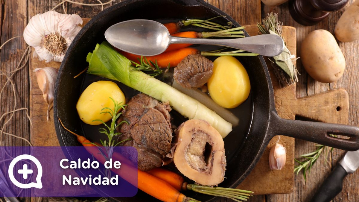 Receta para preparar el caldo con carne y verduras para navidad. Recetas fáciles. Mediquo