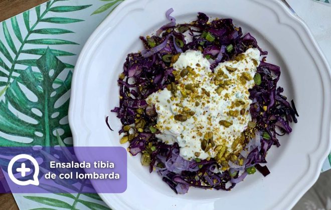 Receta ensalada tibia de col lombarda, recetas fáciles, recetas, mediquo, nutrición, salud