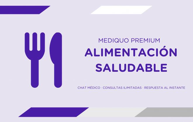 Alimentación saludable plan premium mediQuo. Asesoría Digital. Telemedicina. Chat médico. Salud.