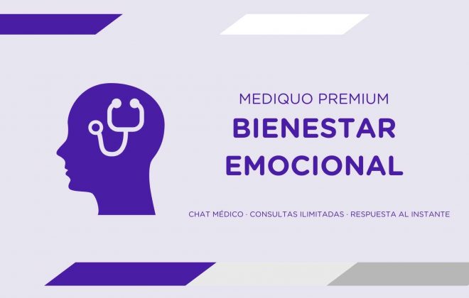 Bienestar Emocional Plan premium mediQuo. Asesoría Digital. Telemedicina. Chat médico. Salud.