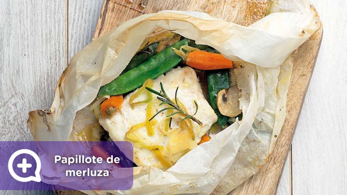 Receta papillote de merluza con almejas y verduras. Recetas fáciles, receta, nutrición, mediquo, salud.