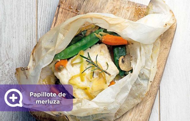 Receta papillote de merluza con almejas y verduras. Recetas fáciles, receta, nutrición, mediquo, salud.