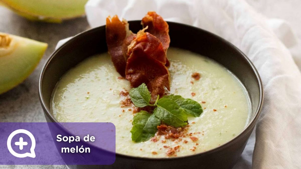 sopa fría de melón con virutas de jamón. MediQuo, Recetas, recetas fáciles. Salud, nutrición.