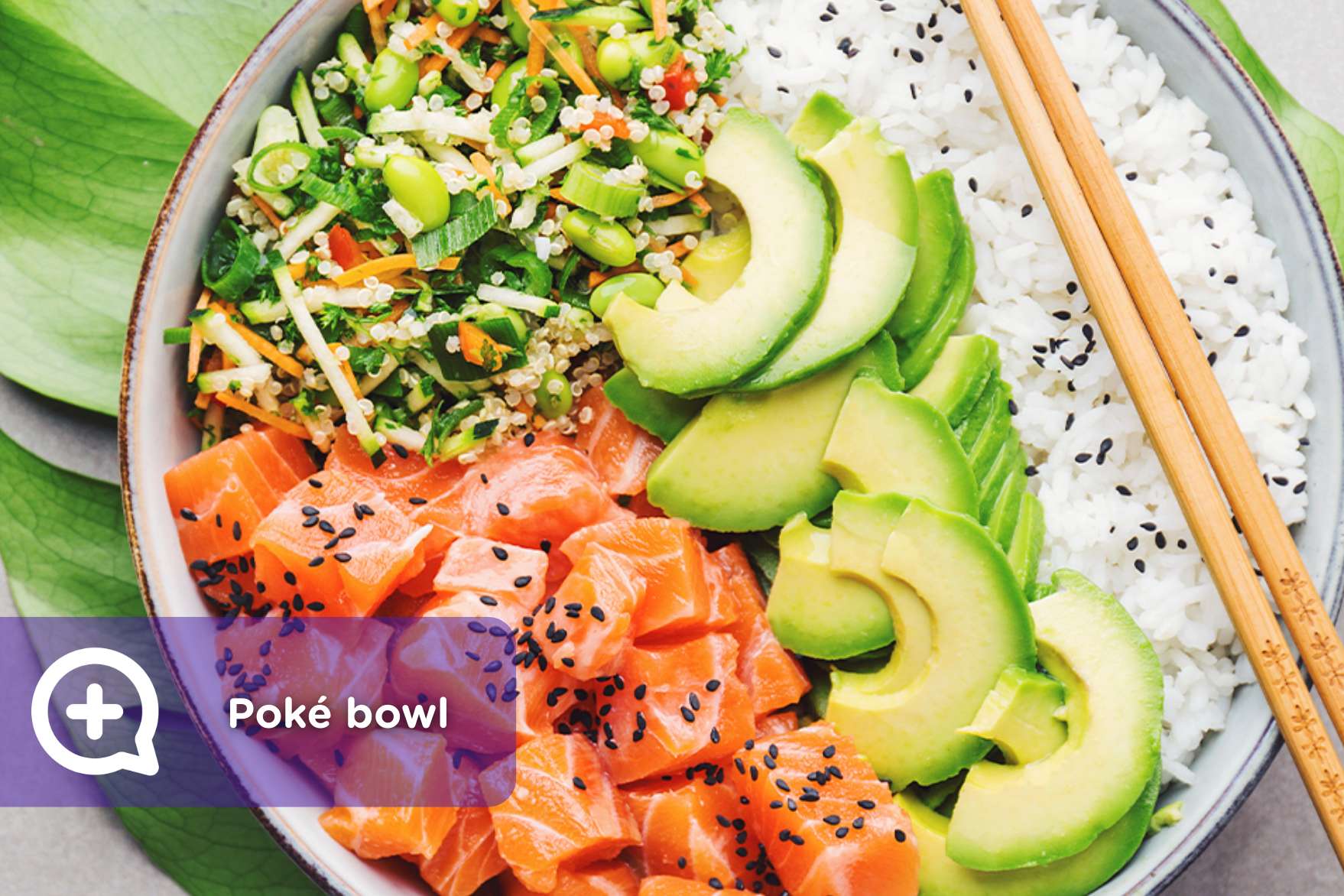 Receta poké bowl de salmón y verduras mediQuo