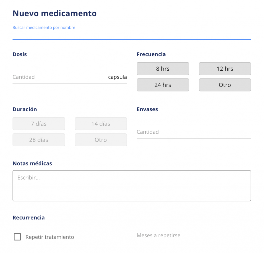 Crear receta mediQuo PRO web