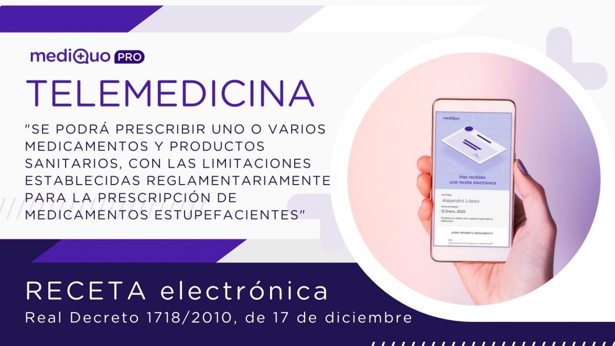 Receta médica electrónica privada mediQuo Pro web. Telemedicina. Médicos, Sector sanitario, confinamiento.