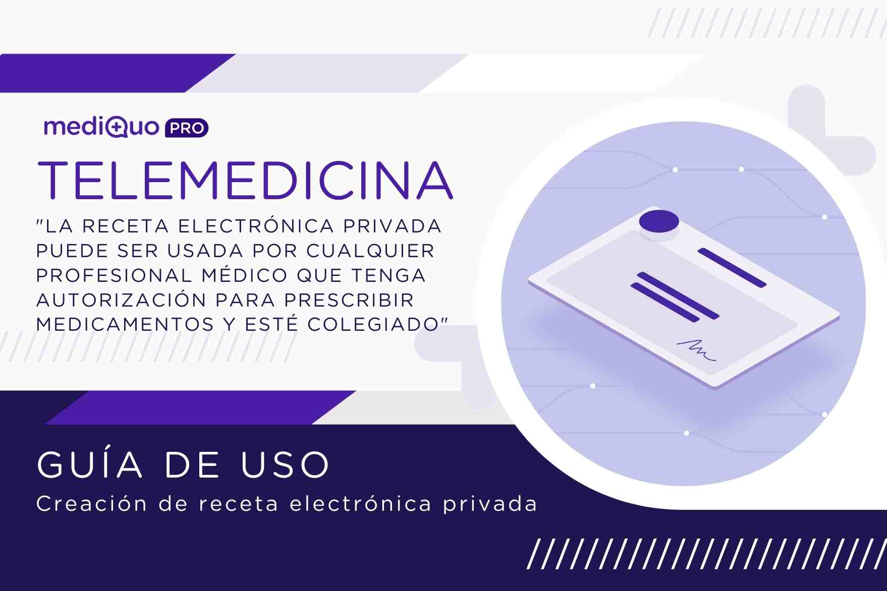 Guía para crear una receta electrónica privada con mediQuo PRO - mediQuo