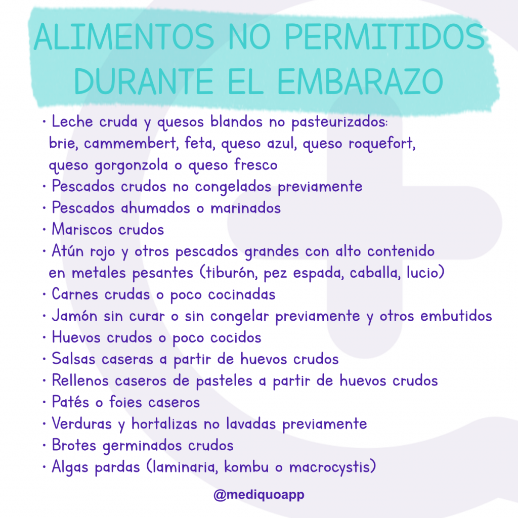 mediquo alimentos no permitidos embarazo, salud, embarazada, comida, comer