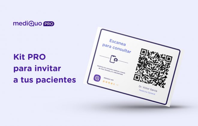 Kit PRO para invitar a tus pacientes. MediQuo PRO. Telemedicina, QR