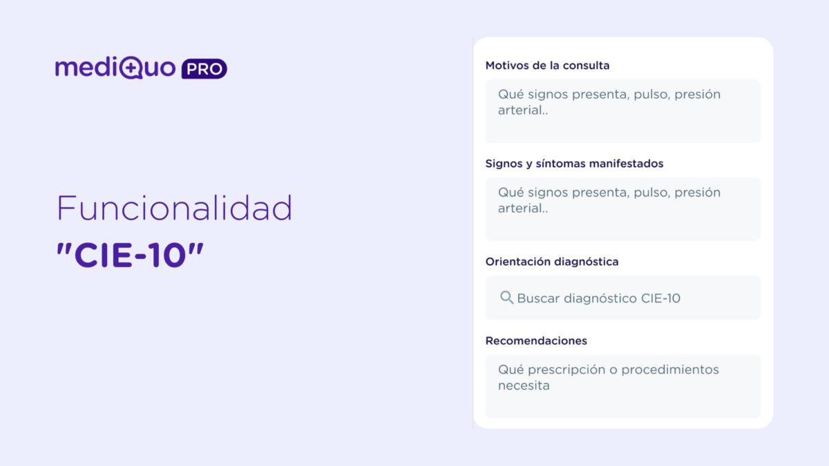 MediQuo PRO Informes médicos CIE-10