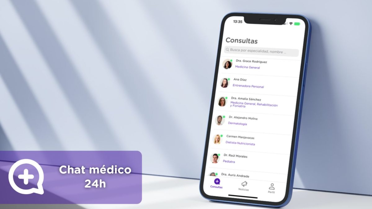 MediQuo. Chat médico 24 horas. Hospital Digital que te acompaña en vacaciones. Incluye servicio de receta médica electrónica.