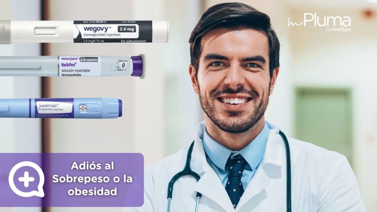 Adiós al Sobrepeso o la obesidad. Médicos para bajar de peso Método pluma. Mounjaro, Wegovy, Saxenda, Ozempic. Clínica Pérdida de peso. Consulta online. MediQuo. Liraglutida, semaglutida, tirzepatida.