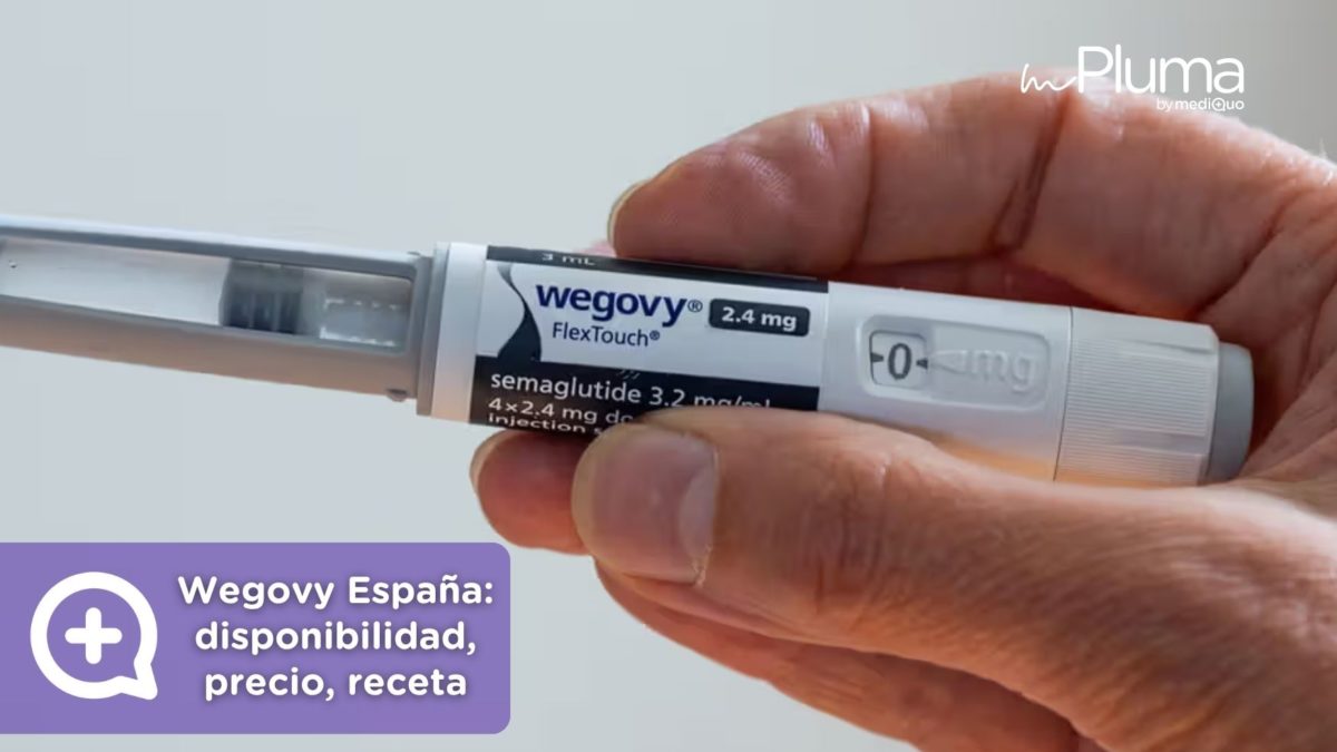Pluma inyectable de Wegovy (semaglutida) utilizada para el tratamiento de la obesidad en adultos en España.
