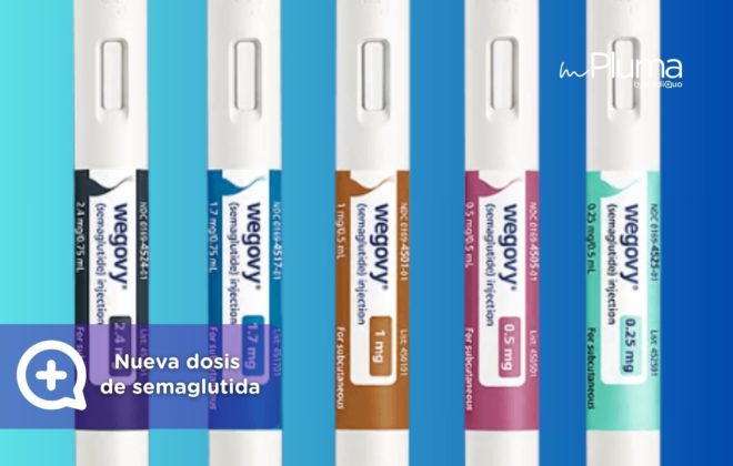 Plumas de semaglutida Wegovy en diferentes dosis utilizadas en el tratamiento médico de la obesidad