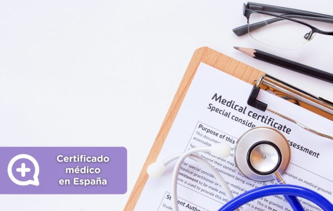 Persona obteniendo certificado médico online para seguro de salud o contrato de alquiler en España