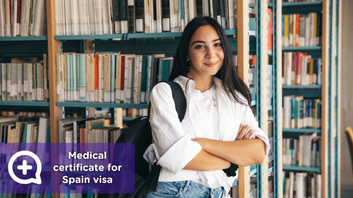 Person getting online medical certificate for Spain visa from home