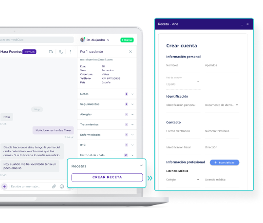 Crear cuenta - Prescribir receta médica